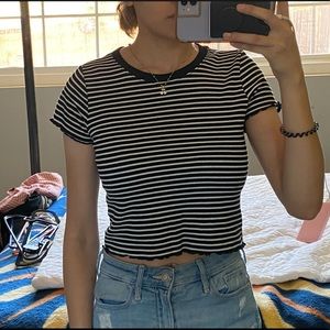 Ribbed Stripe Crop Top